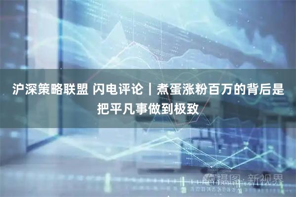 沪深策略联盟 闪电评论｜煮蛋涨粉百万的背后是把平凡事做到极致